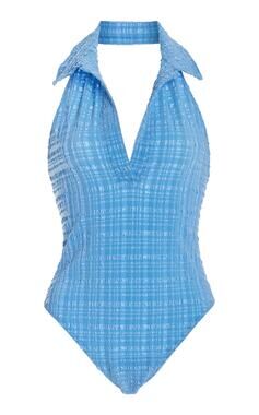 Lisa Marie Fernandez Polo Seersucker One-Piece Swimsuit - XS